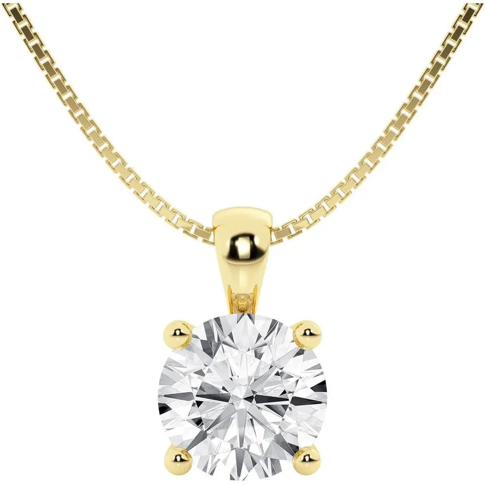 1 Carat Lab Diamond Pendant Necklace in 14K White Gold, IGI Certified - Future Jewelry