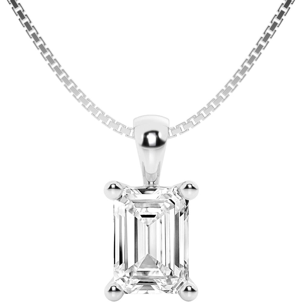 1 Carat Lab Diamond Pendant Necklace in 14K White Gold, IGI Certified - Future Jewelry