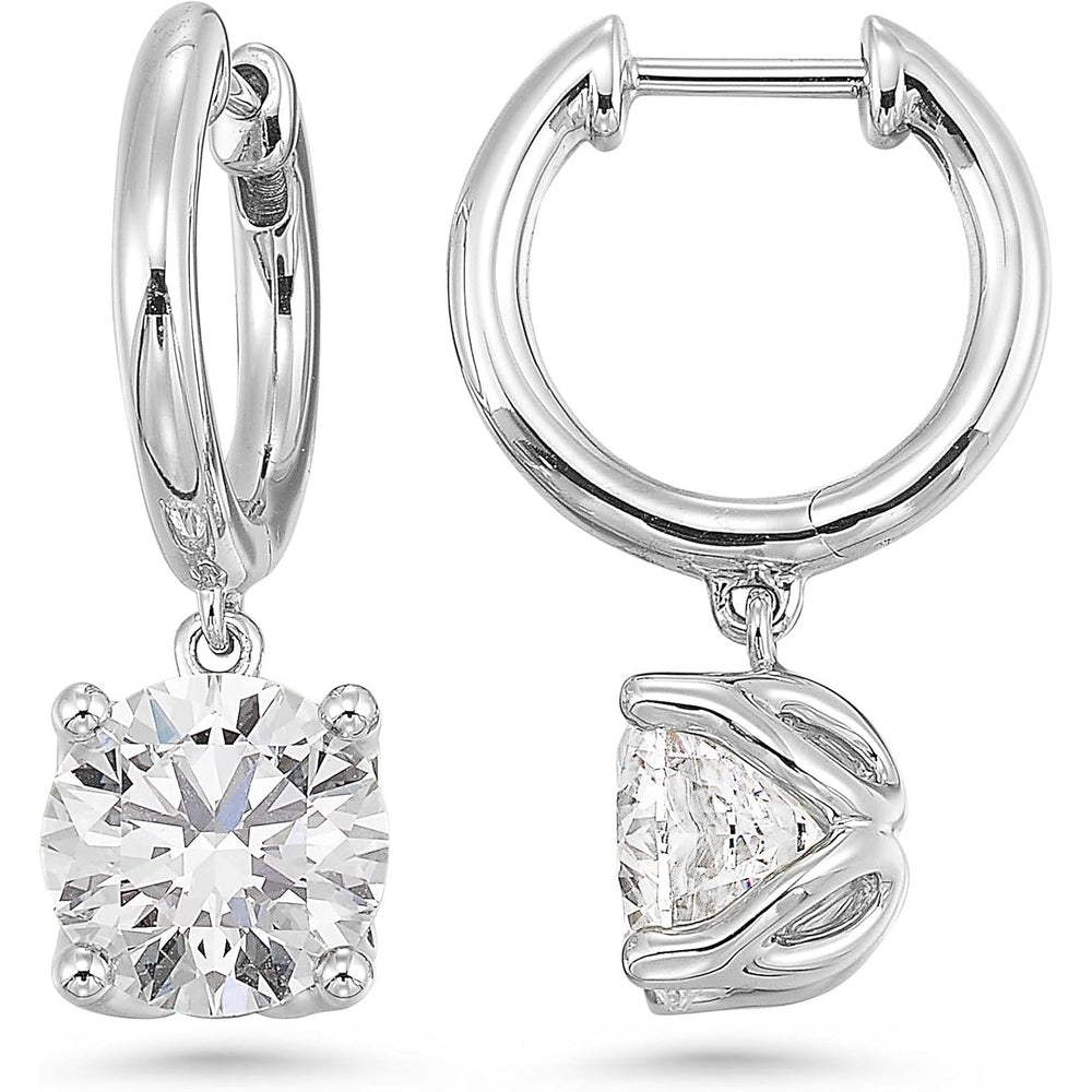 1/2 to 4 Carat Lab Grown Diamond Huggie Hoop Earrings for Women I 14k Gold Earrings (G - H, VS1 - VS2, 0.50 to 4.00 cttw) Dangling Drop I Brilliant Cut Diamond Hoops by Carbon Atelier - Future Jewelry