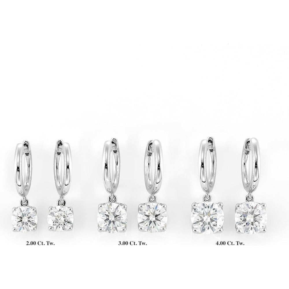 1/2 to 4 Carat Lab Grown Diamond Huggie Hoop Earrings for Women I 14k Gold Earrings (G - H, VS1 - VS2, 0.50 to 4.00 cttw) Dangling Drop I Brilliant Cut Diamond Hoops by Carbon Atelier - Future Jewelry