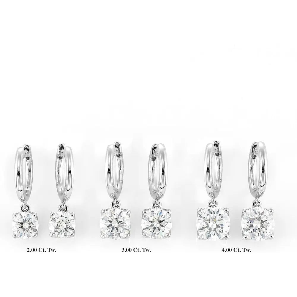 1/2 to 4 Carat Lab Grown Diamond Huggie Hoop Earrings for Women I 14k Gold Earrings (G - H, VS1 - VS2, 0.50 to 4.00 cttw) Dangling Drop I Brilliant Cut Diamond Hoops by Carbon Atelier - Future Jewelry