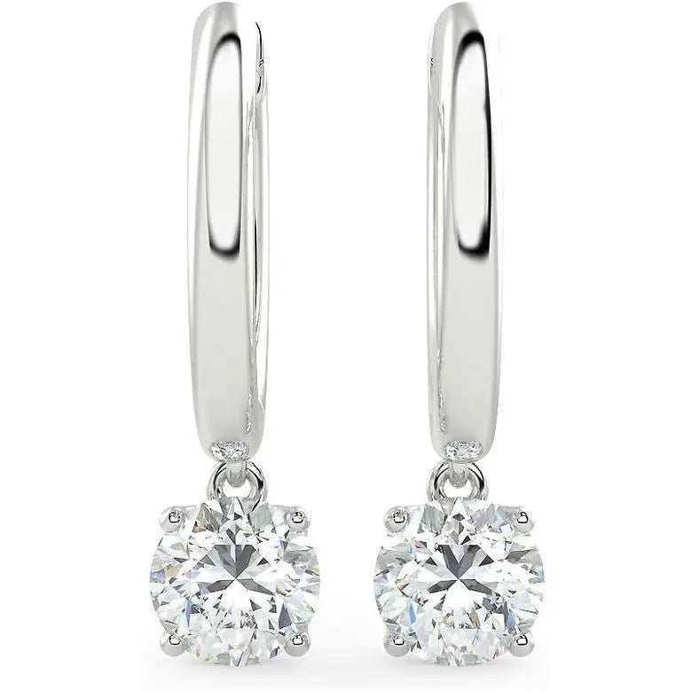 1/2 to 4 Carat Lab Grown Diamond Huggie Hoop Earrings for Women I 14k Gold Earrings (G - H, VS1 - VS2, 0.50 to 4.00 cttw) Dangling Drop I Brilliant Cut Diamond Hoops by Carbon Atelier - Future Jewelry