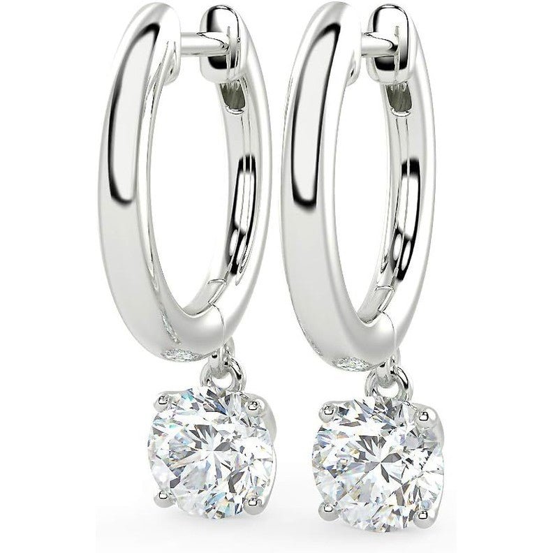 1/2 to 4 Carat Lab Grown Diamond Huggie Hoop Earrings for Women I 14k Gold Earrings (G - H, VS1 - VS2, 0.50 to 4.00 cttw) Dangling Drop I Brilliant Cut Diamond Hoops by Carbon Atelier - Future Jewelry
