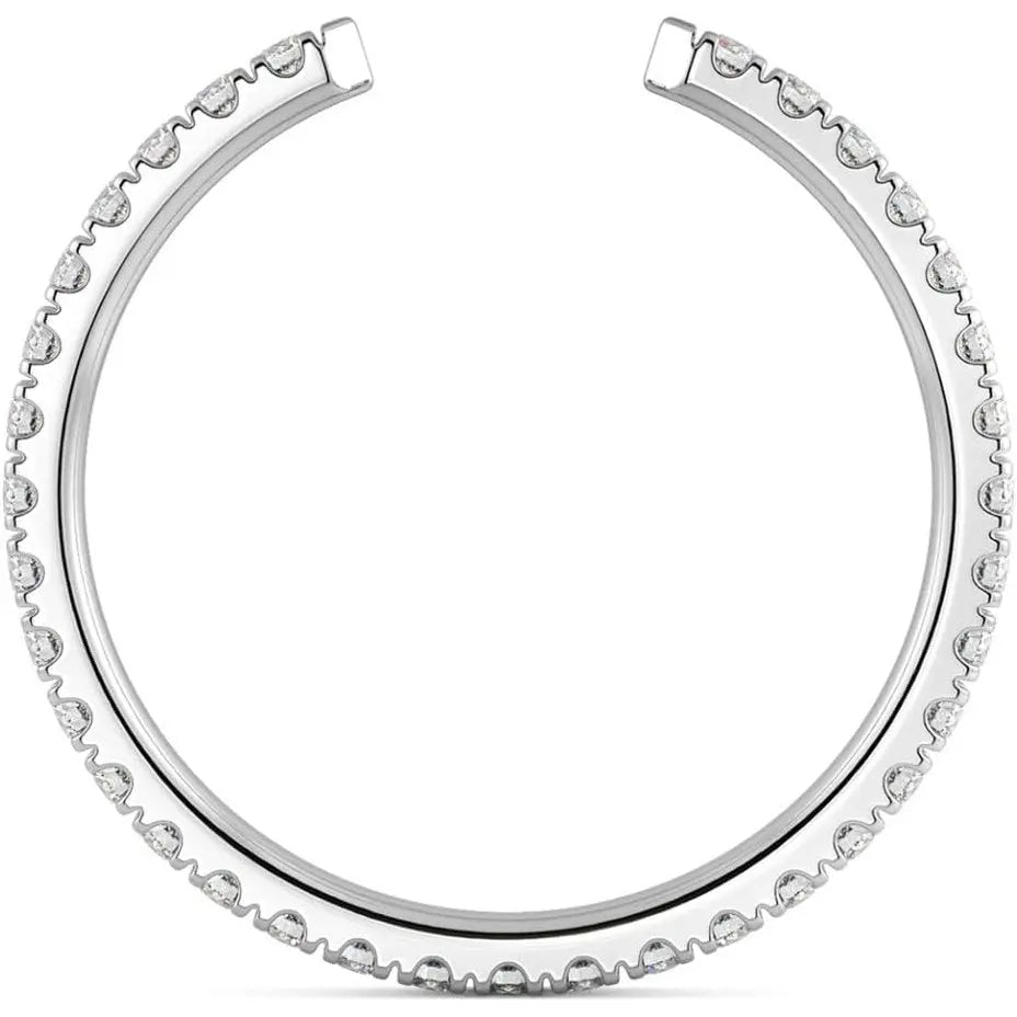 1/2Ct Pave Diamond Open Wedding Ring 14k Gold Stackable Band Lab Grown - Size 7 - Future Jewelry