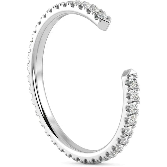 1/2Ct Pave Diamond Open Wedding Ring 14k Gold Stackable Band Lab Grown - Size 7 - Future Jewelry