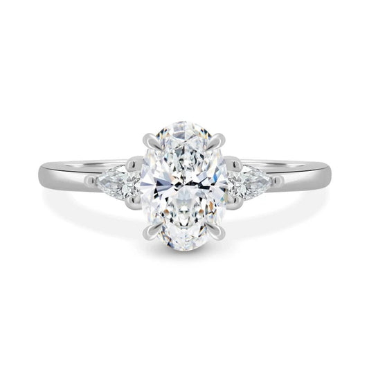 1.30 Carat Oval Cut IGI Lab Grown Diamond Engagement Ring 14k White Gold - Future Jewelry