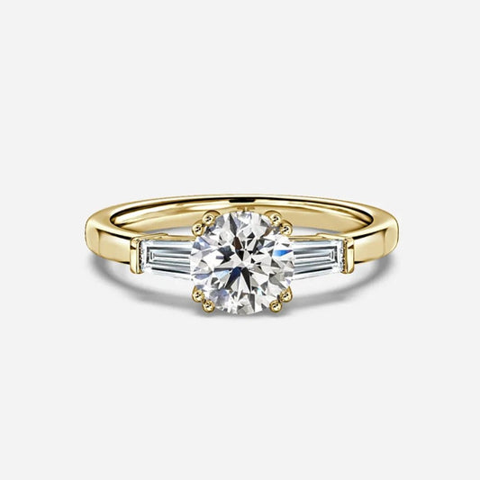 1.30 Carat Round Lab Grown Diamond Ring IGI 18K Yellow Gold - Future Jewelry