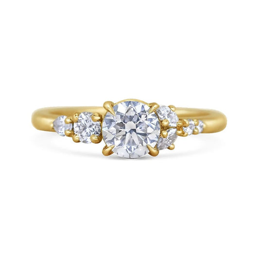 1.35 Carat Round Lab Grown Diamond Ring IGI 18K Yellow Gold - Future Jewelry