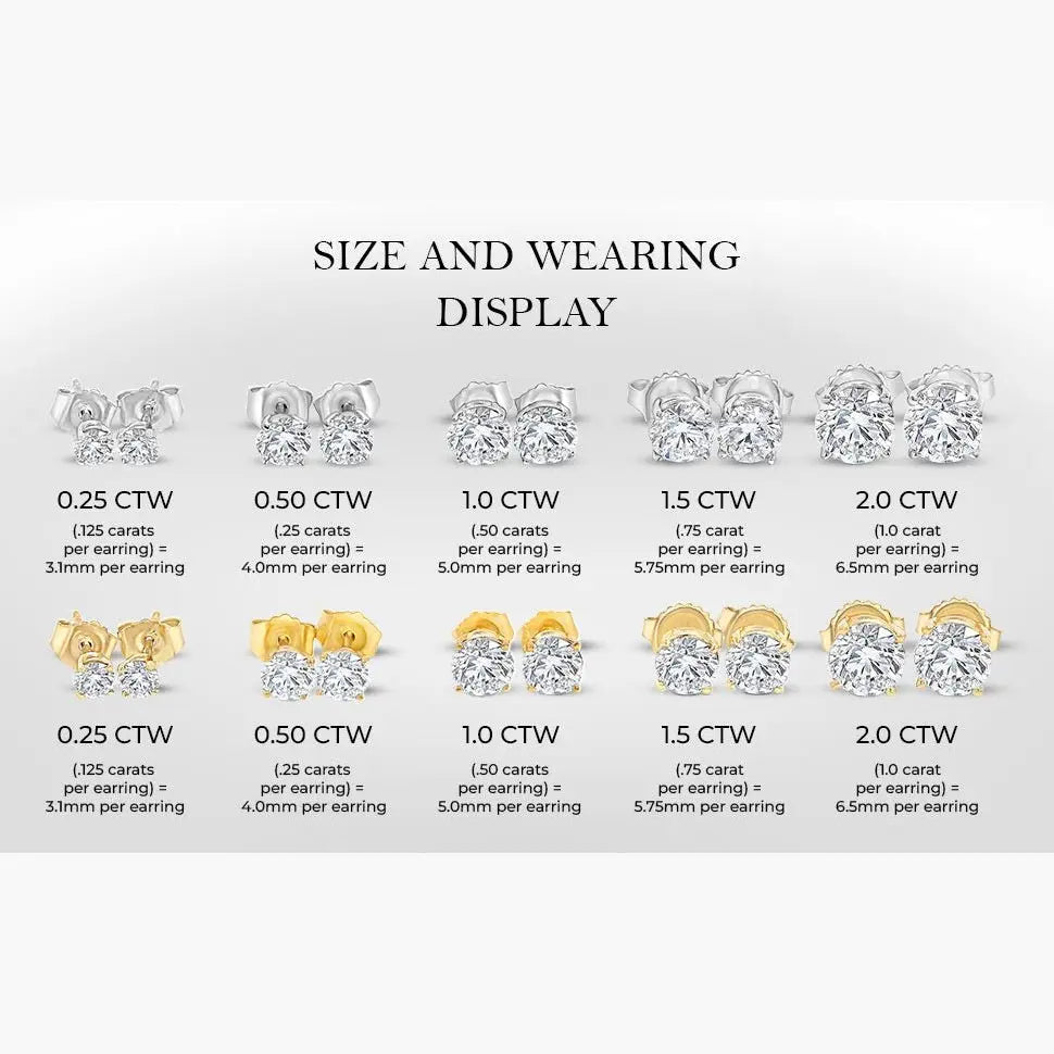 1/4–3 Carat Lab Grown Diamond Stud Earrings in 14K Gold - Future Jewelry