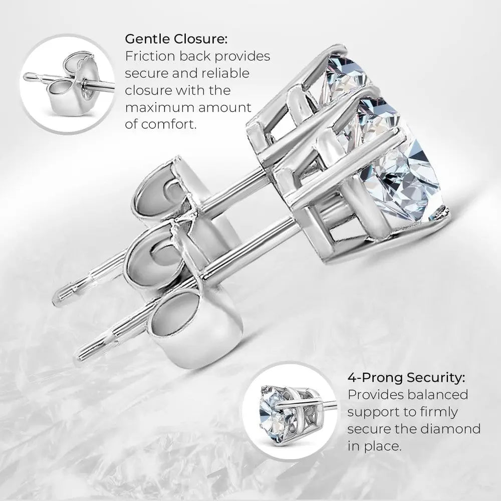 1/4–3 Carat Lab Grown Diamond Stud Earrings in 14K Gold - Future Jewelry