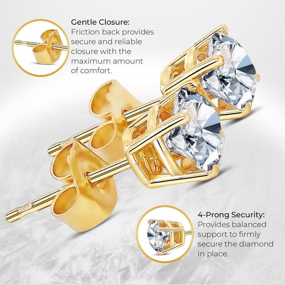 1/4–3 Carat Lab Grown Diamond Stud Earrings in 14K Gold - Future Jewelry