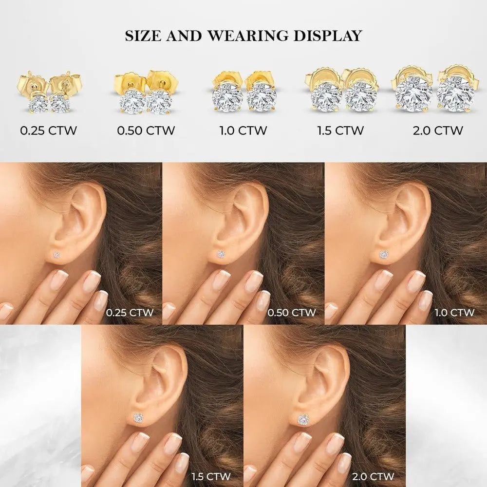 1/4–3 Carat Lab Grown Diamond Stud Earrings in 14K Gold - Future Jewelry