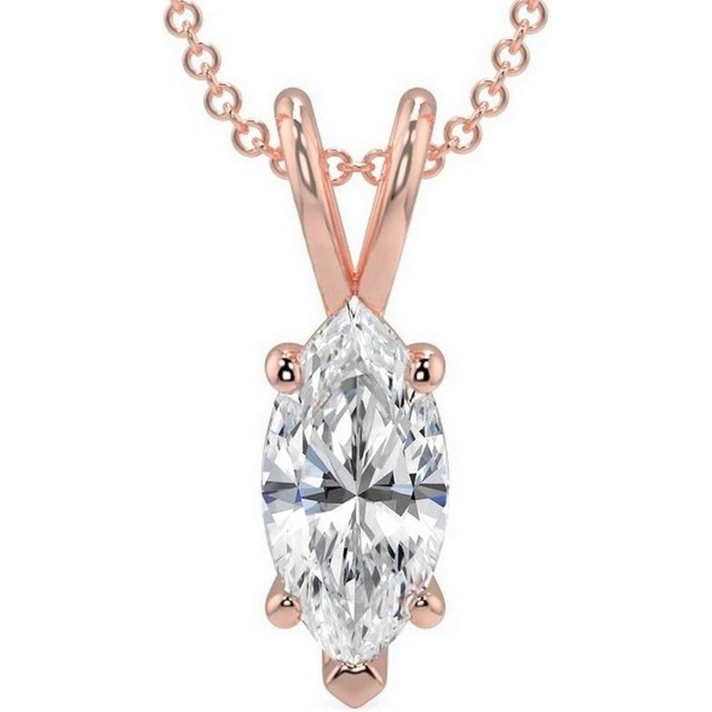 14K Gold 1/2 - 5 Carat LAB GROWN Diamond Solitaire Pendant IGI Certified 4 Prong Diamond Pendant Necklace - Future Jewelry
