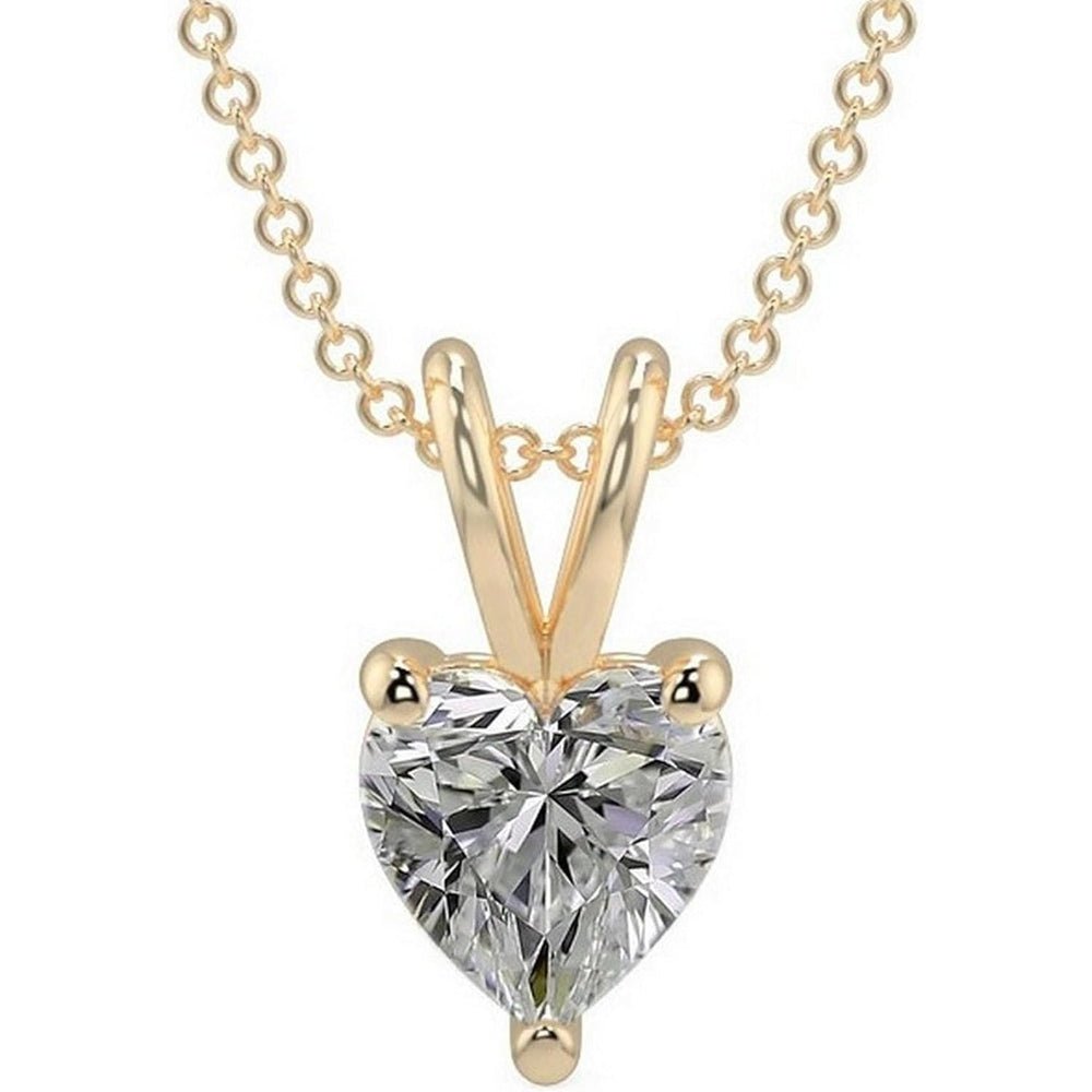 14K Gold 1/2 - 5 Carat LAB GROWN Diamond Solitaire Pendant IGI Certified 4 Prong Diamond Pendant Necklace - Future Jewelry