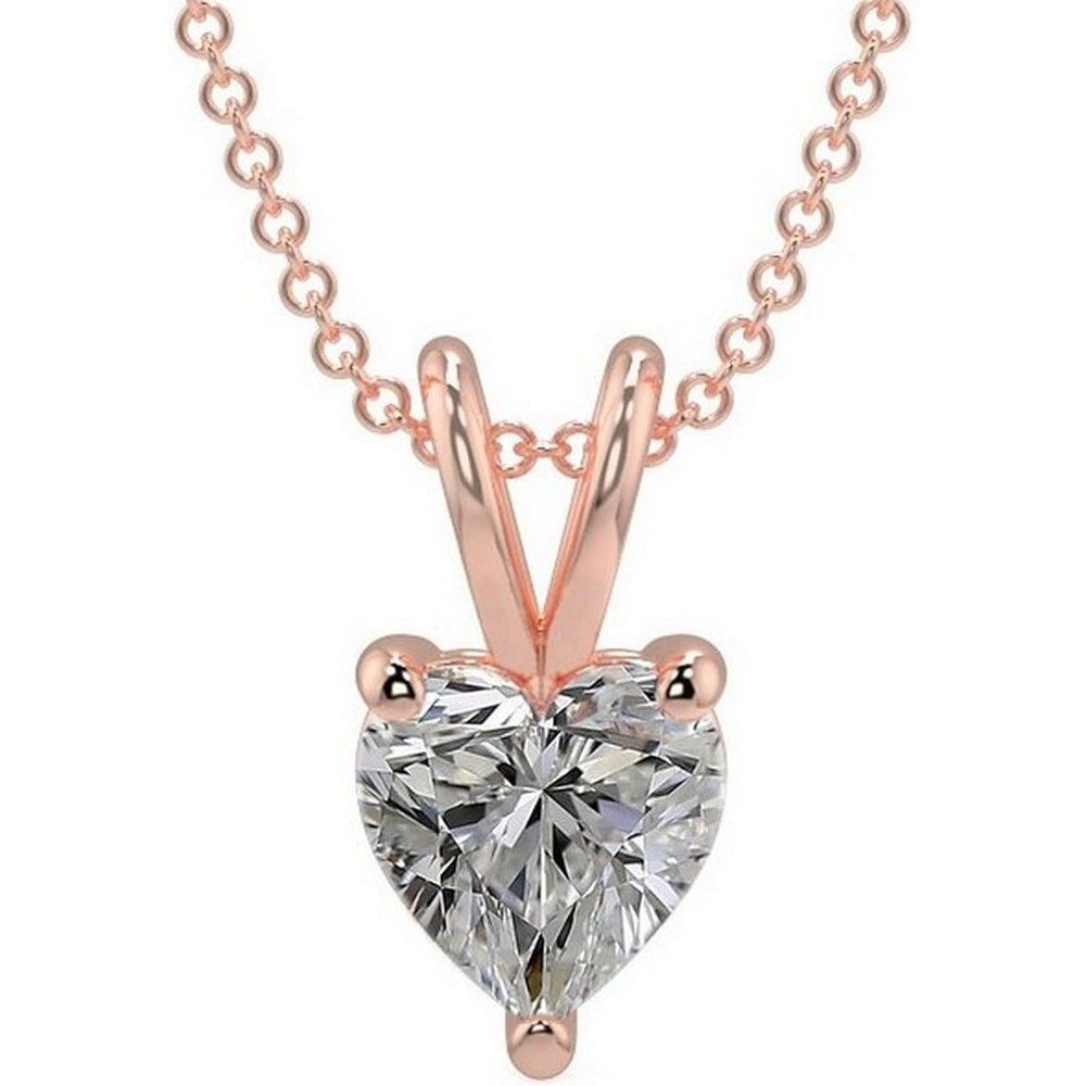 14K Gold 1/2 - 5 Carat LAB GROWN Diamond Solitaire Pendant IGI Certified 4 Prong Diamond Pendant Necklace - Future Jewelry