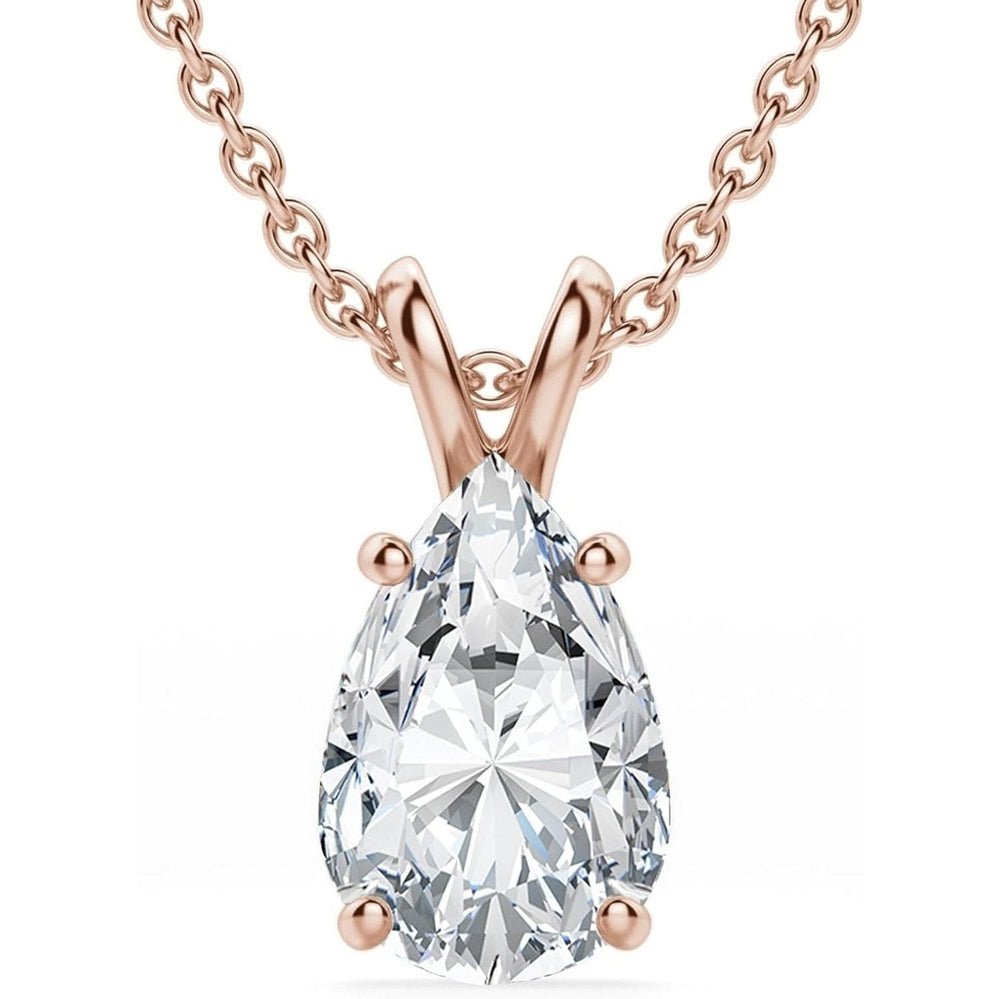 14K Gold 1/2 - 5 Carat LAB GROWN Diamond Solitaire Pendant IGI Certified 4 Prong Diamond Pendant Necklace - Future Jewelry