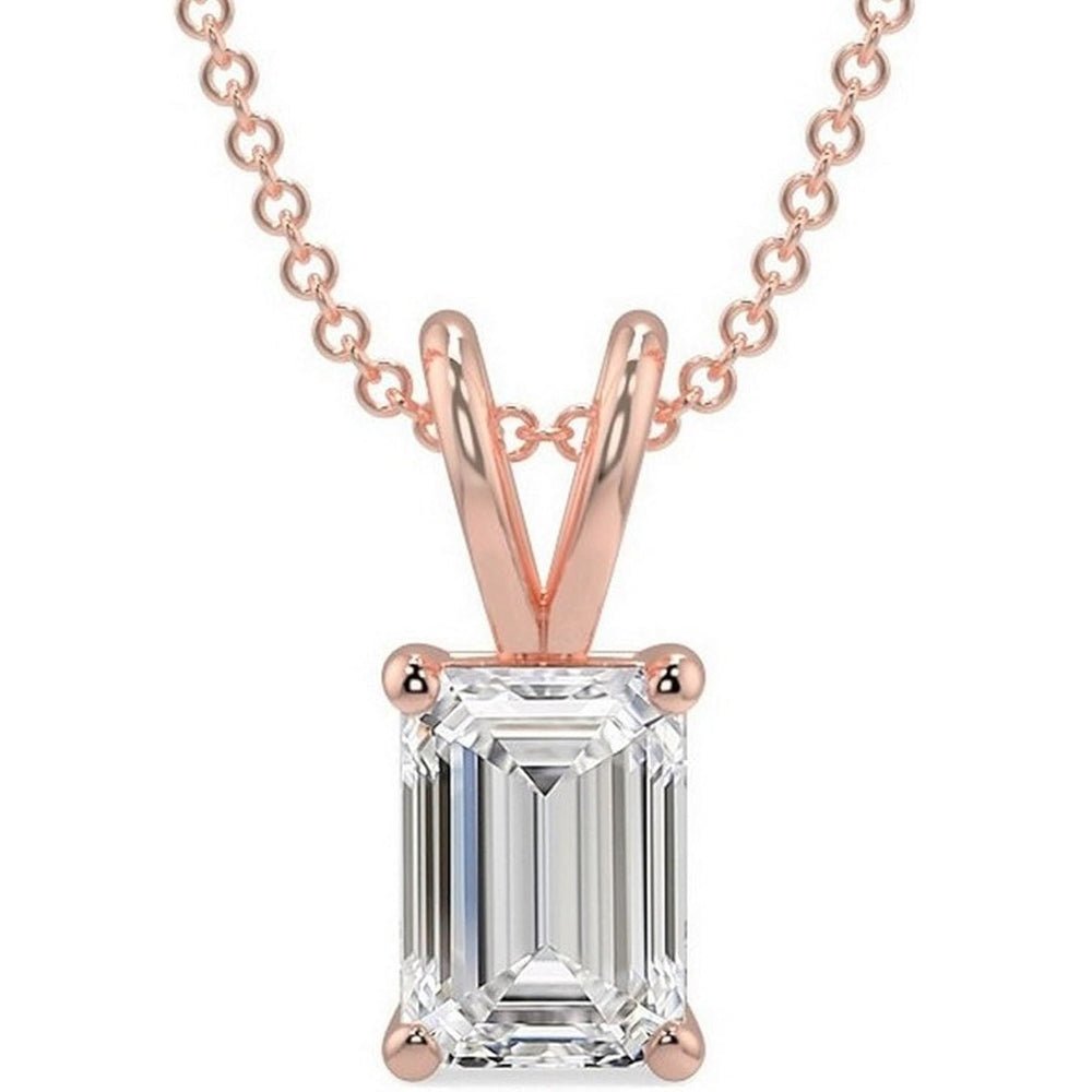 14K Gold 1/2 - 5 Carat LAB GROWN Diamond Solitaire Pendant IGI Certified 4 Prong Diamond Pendant Necklace - Future Jewelry