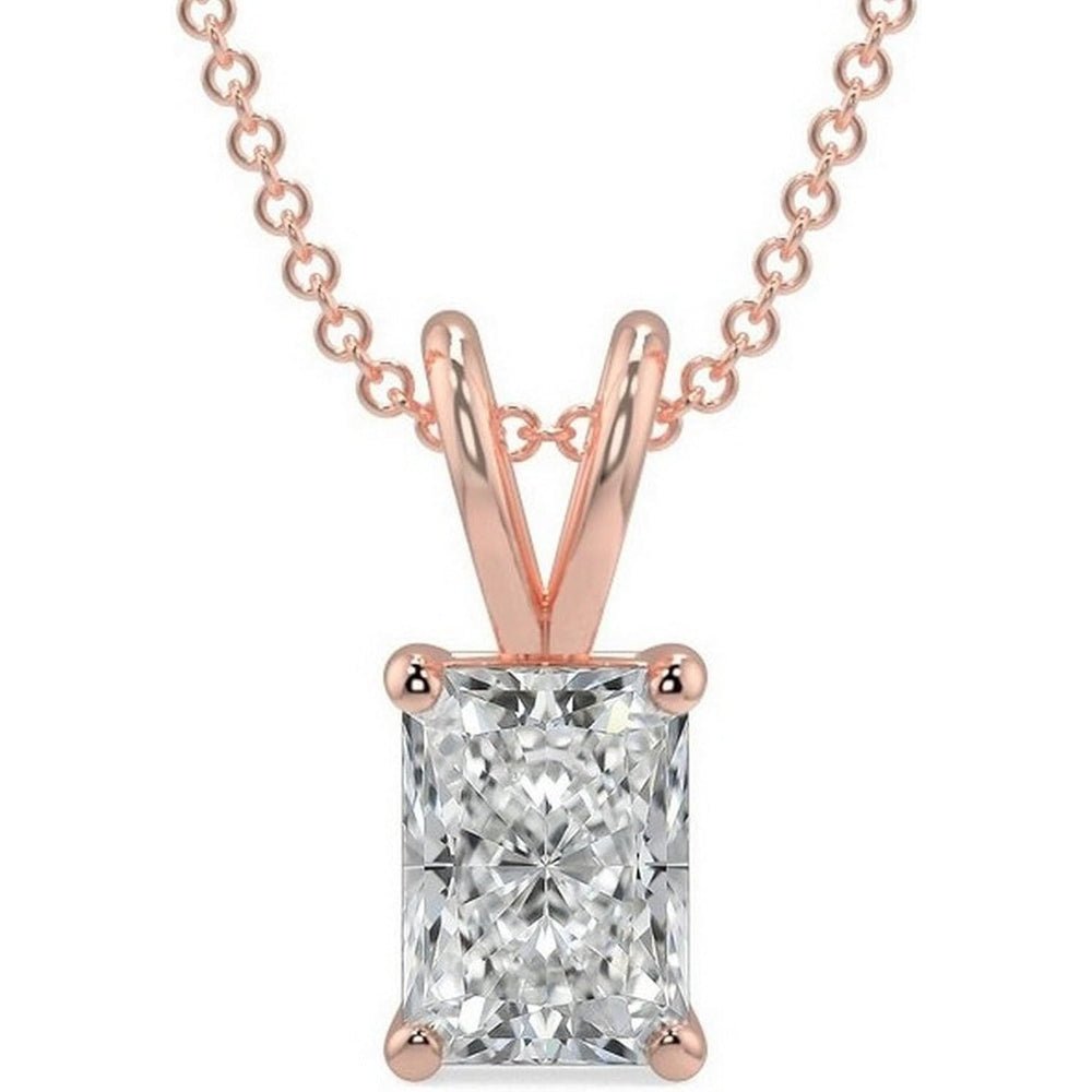 14K Gold 1/2 - 5 Carat LAB GROWN Diamond Solitaire Pendant IGI Certified 4 Prong Diamond Pendant Necklace - Future Jewelry