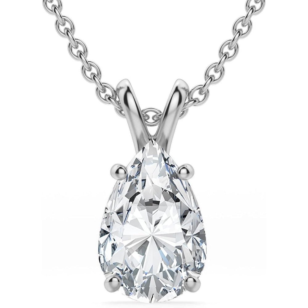 14K Gold 1/2 - 5 Carat LAB GROWN Diamond Solitaire Pendant IGI Certified 4 Prong Diamond Pendant Necklace - Future Jewelry