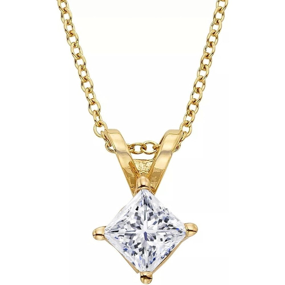 14K Gold 1/2 - 5 Carat LAB GROWN Diamond Solitaire Pendant IGI Certified 4 Prong Diamond Pendant Necklace - Future Jewelry