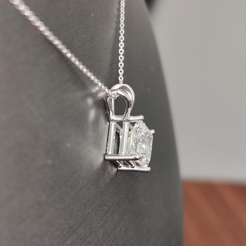 14K Gold 1/2 - 5 Carat LAB GROWN Diamond Solitaire Pendant IGI Certified 4 Prong Diamond Pendant Necklace - Future Jewelry