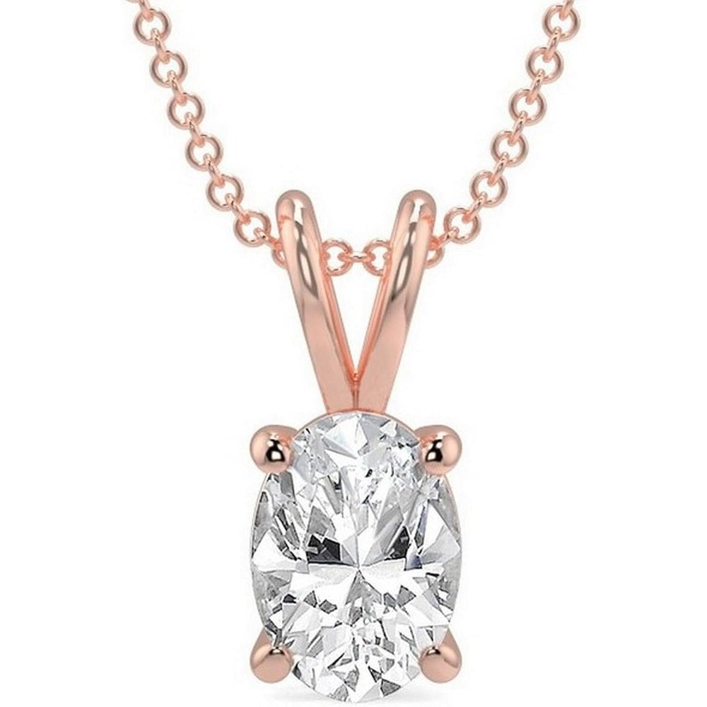 14K Gold 1/2 - 5 Carat LAB GROWN Diamond Solitaire Pendant IGI Certified 4 Prong Diamond Pendant Necklace - Future Jewelry