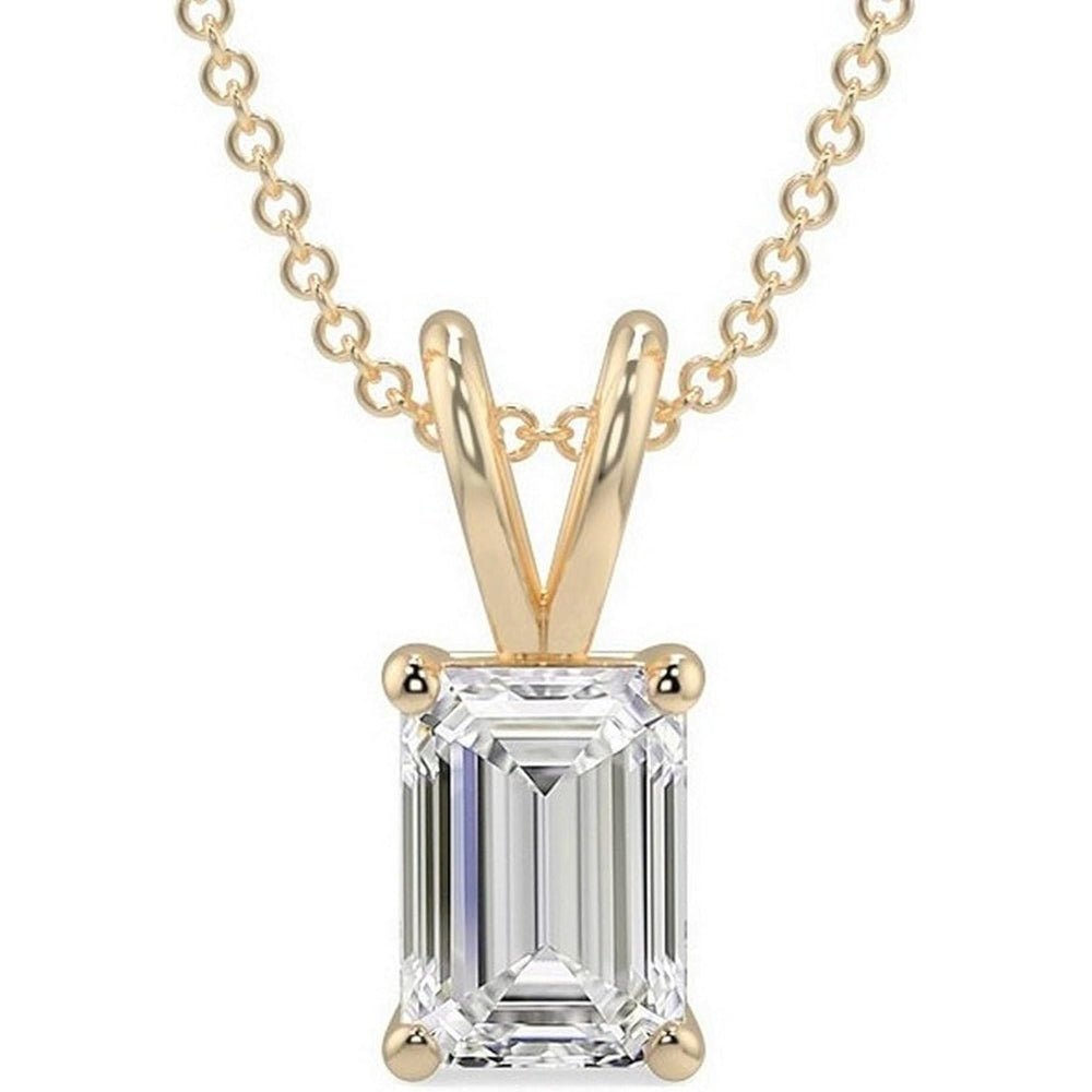 14K Gold 1/2 - 5 Carat LAB GROWN Diamond Solitaire Pendant IGI Certified 4 Prong Diamond Pendant Necklace - Future Jewelry