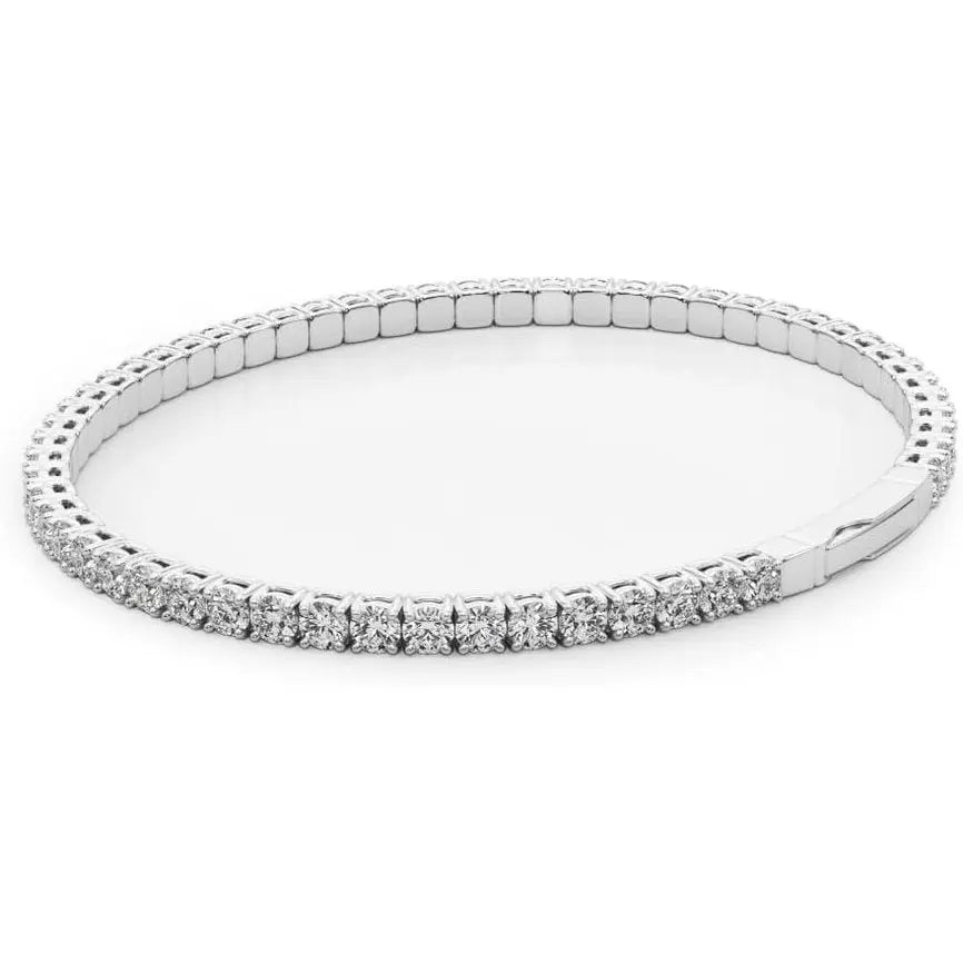 14K Gold Full Flexi Bangle Bracelet Lab Created Diamond for Women (F, VS2) - Future Jewelry