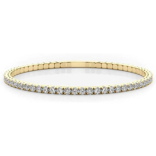 14K Gold Full Flexi Bangle Bracelet Lab Created Diamond for Women (F, VS2) - Future Jewelry