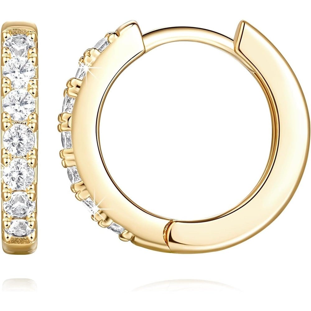 14K Gold Hoop Earrings for Women 14K Gold Earrings Hypoallergenic Lightweight Small Hoop Earring with Round Huggie Hoops Earring - Future Jewelry