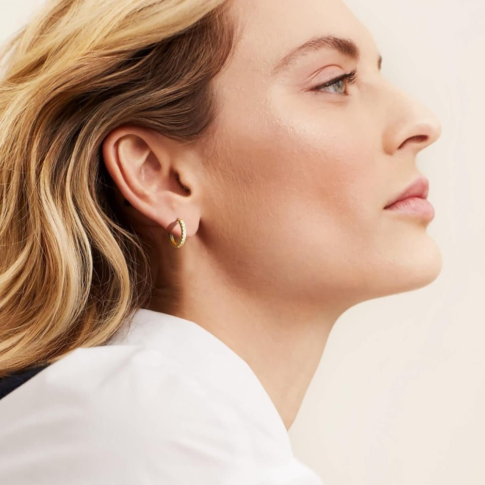 14K Gold Hoop Earrings for Women 14K Gold Earrings Hypoallergenic Lightweight Small Hoop Earring with Round Huggie Hoops Earring - Future Jewelry