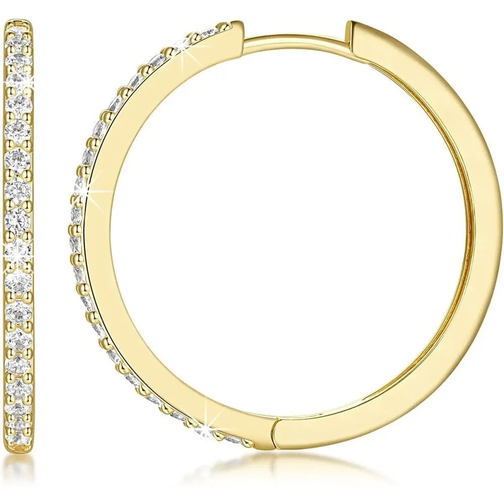 14K Gold Hoop Earrings for Women 14K Gold Earrings Hypoallergenic Lightweight Small Hoop Earring with Round Huggie Hoops Earring - Future Jewelry