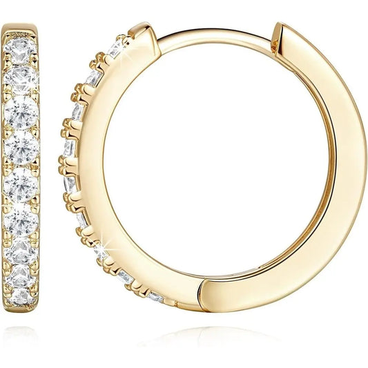 14K Gold Hoop Earrings for Women 14K Gold Earrings Hypoallergenic Lightweight Small Hoop Earring with Round Huggie Hoops Earring - Future Jewelry