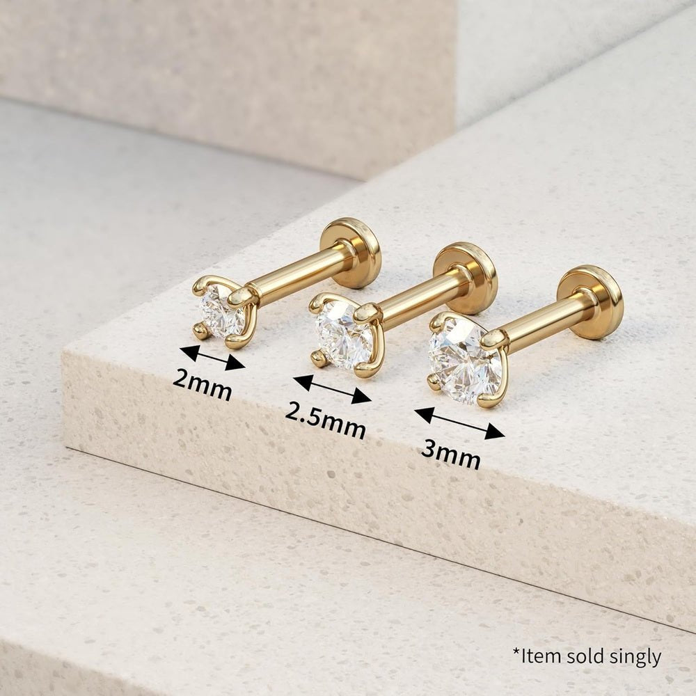 14k Gold Lab Grown Diamond Labret Stud Earring - Future Jewelry