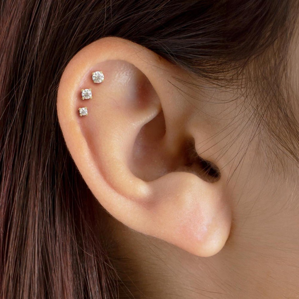 14k Gold Lab Grown Diamond Labret Stud Earring - Future Jewelry
