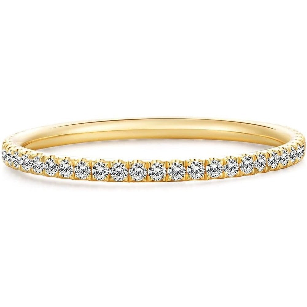 14k Solid Gold Petite Full Diamond Eternity Band Ring for women, 0.32~0.36ct,DEF VS~VVS,Wedding,No fading, No allergies,Lab grown Diamond - Future Jewelry