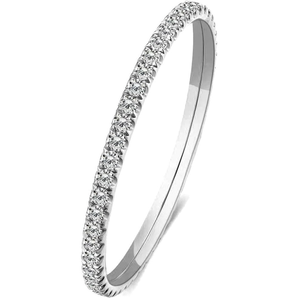 14k Solid Gold Petite Full Diamond Eternity Band Ring for women, 0.32~0.36ct,DEF VS~VVS,Wedding,No fading, No allergies,Lab grown Diamond - Future Jewelry