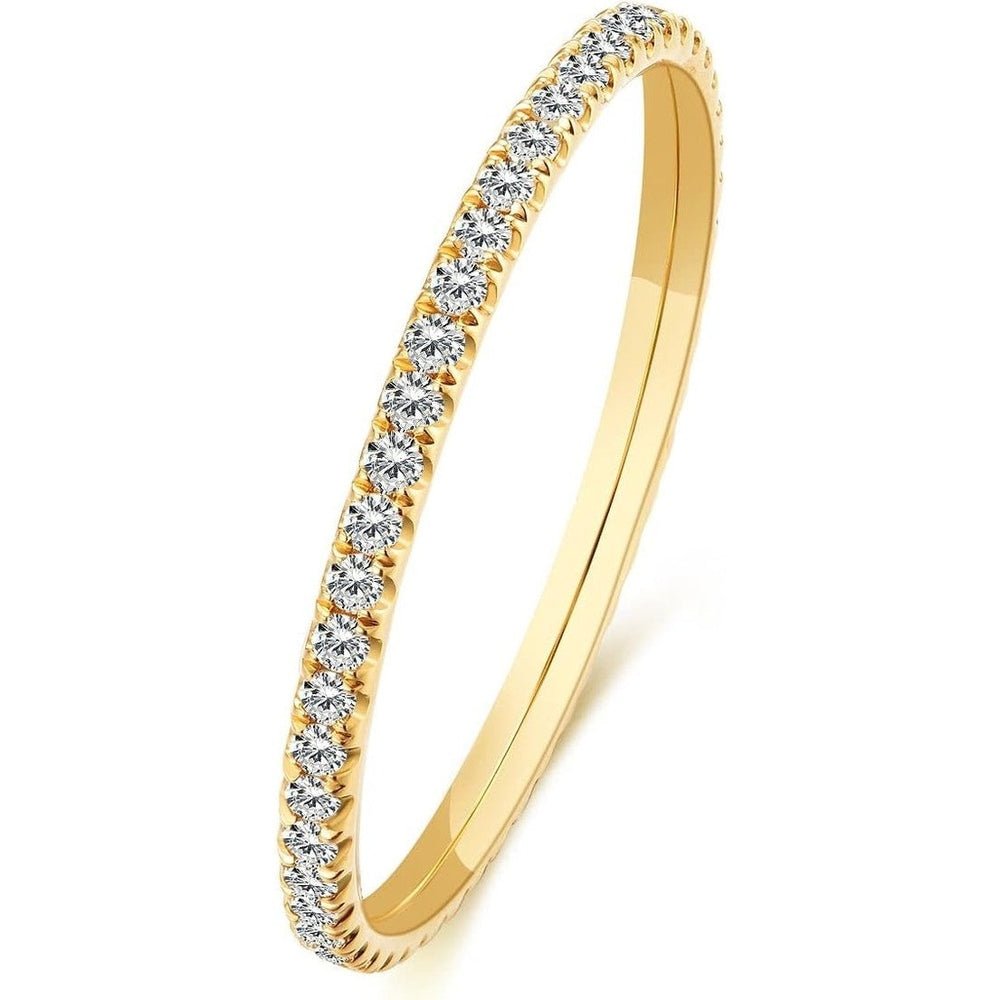 14k Solid Gold Petite Full Diamond Eternity Band Ring for women, 0.32~0.36ct,DEF VS~VVS,Wedding,No fading, No allergies,Lab grown Diamond - Future Jewelry