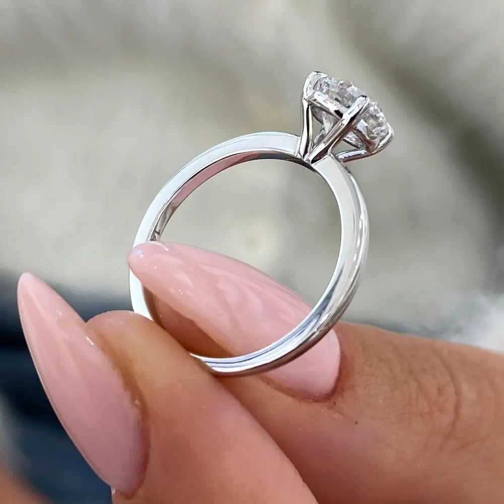 14k White Gold Engagement Ring/Wedding Ring With 0.20 to 2.00 Carats Lab Grown Diamond (E Color, VS1 Clarity) Rings For Women - Future Jewelry