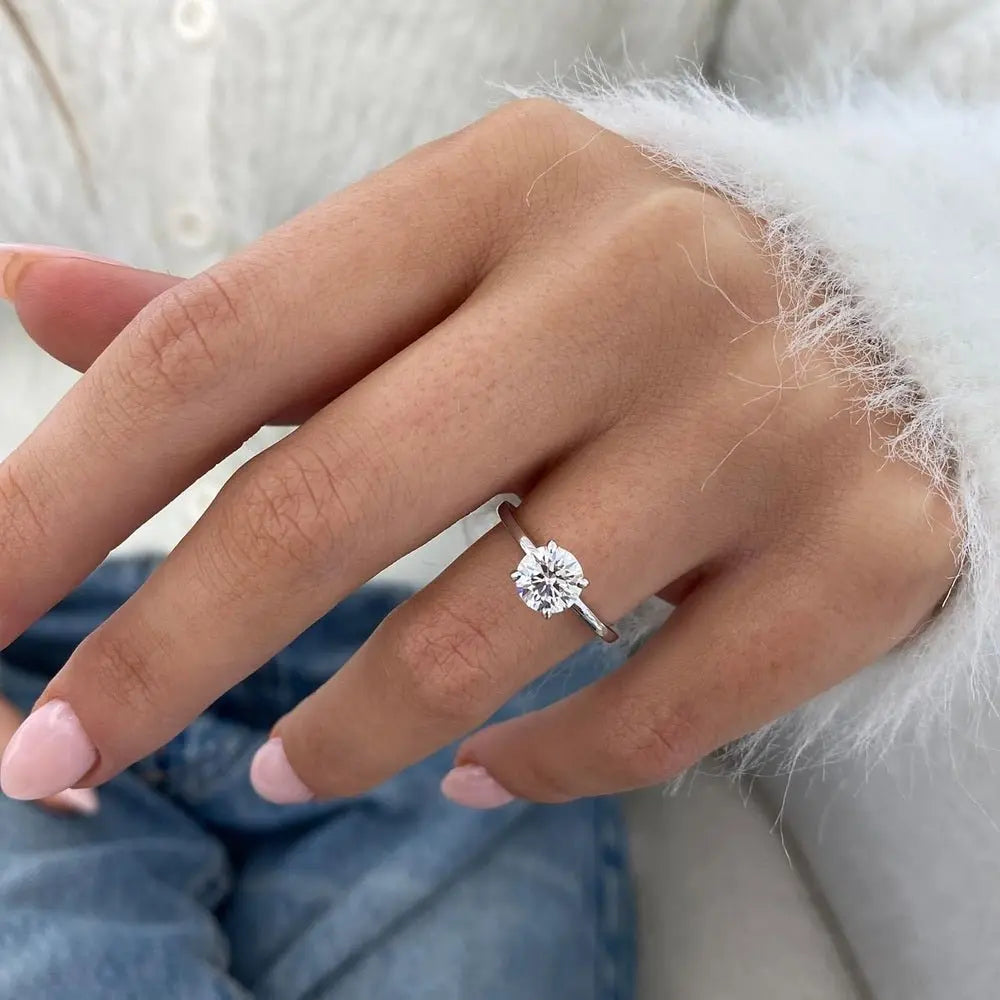 14k White Gold Engagement Ring/Wedding Ring With 0.20 to 2.00 Carats Lab Grown Diamond (E Color, VS1 Clarity) Rings For Women - Future Jewelry