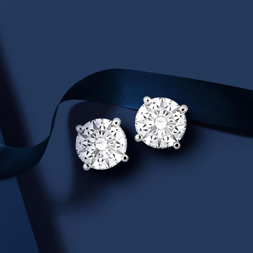 1–5 Carat Lab Grown Diamond Stud Earrings – 4 Prong Set - Future Jewelry