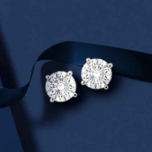 1–5 Carat Lab Grown Diamond Stud Earrings – 4 Prong Set - Future Jewelry