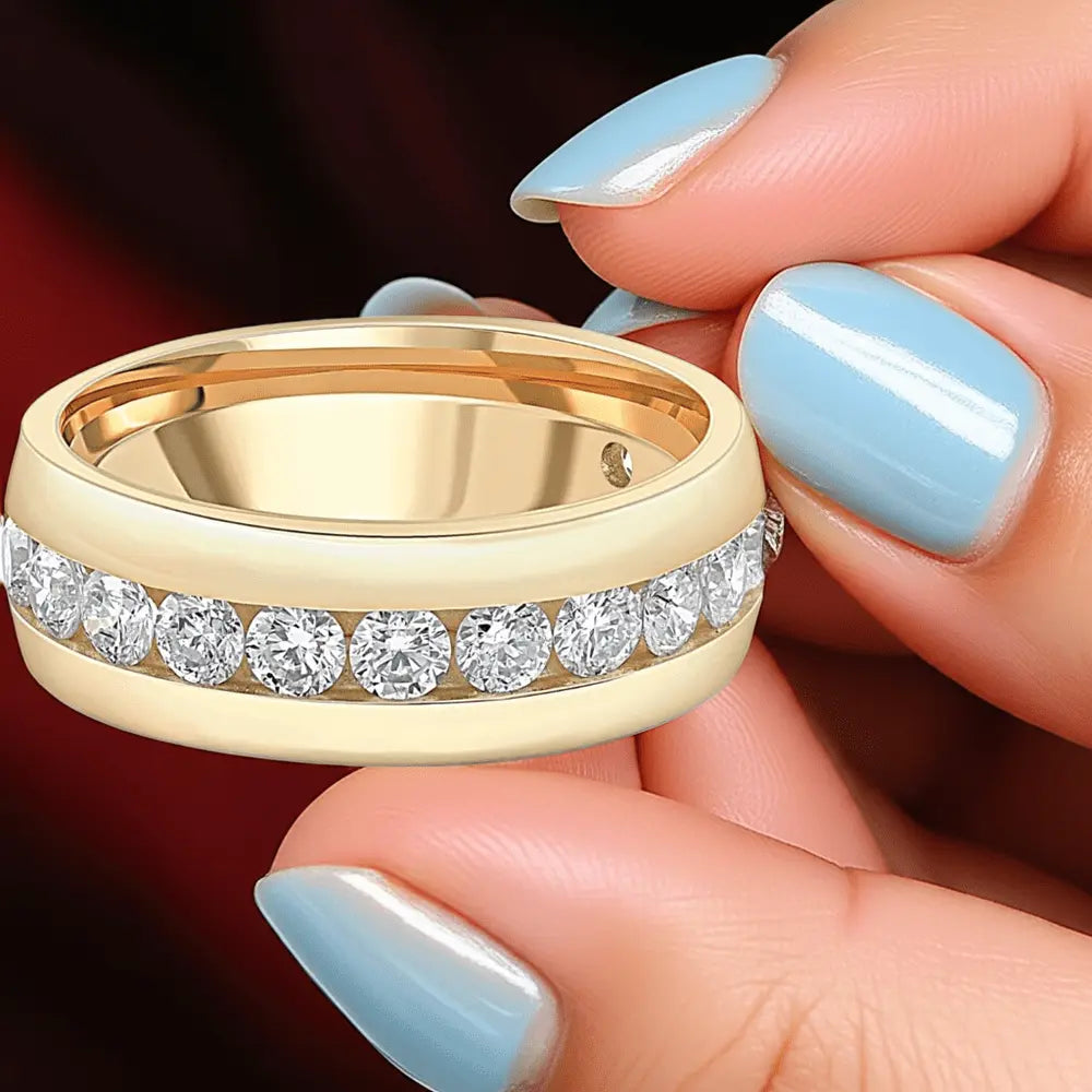 1.5 Carat Men's Lab Grown Diamond Ring in Yellow Gold - Future Jewelry
