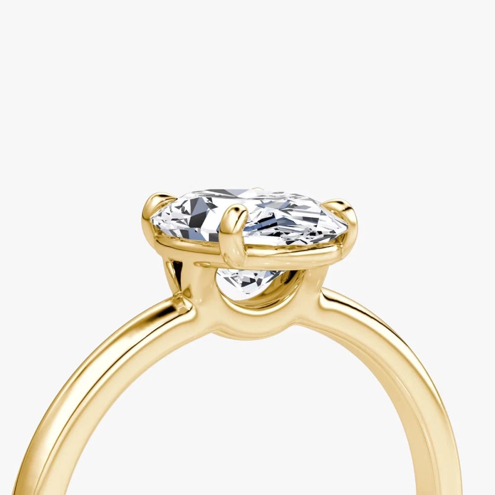 1.50 Carat Oval Lab Grown Diamond Ring IGI 18K Yellow Gold - Future Jewelry