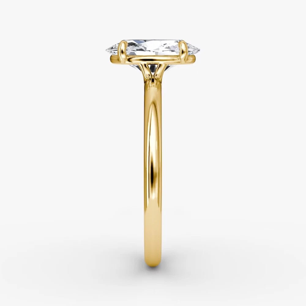 1.50 Carat Oval Lab Grown Diamond Ring IGI 18K Yellow Gold - Future Jewelry