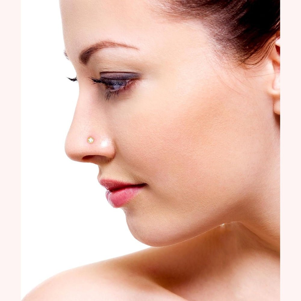 1.5mm - 3mm Lab - Grown Diamond Nose Pin & Stud in 14K Gold, 20 Gauge, Color G - H, Clarity VS - SI - Future Jewelry