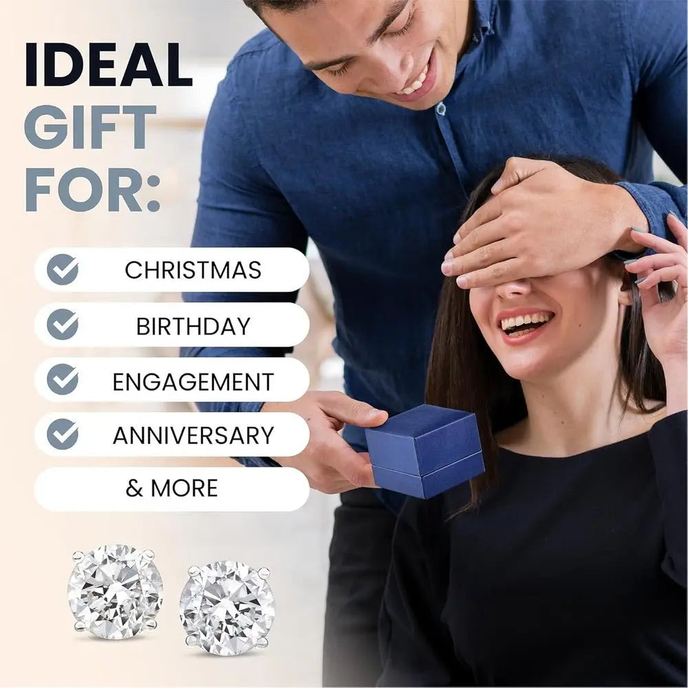 1–6 Carat Lab Grown Diamond Stud Earrings 4 - Prong Set - Future Jewelry