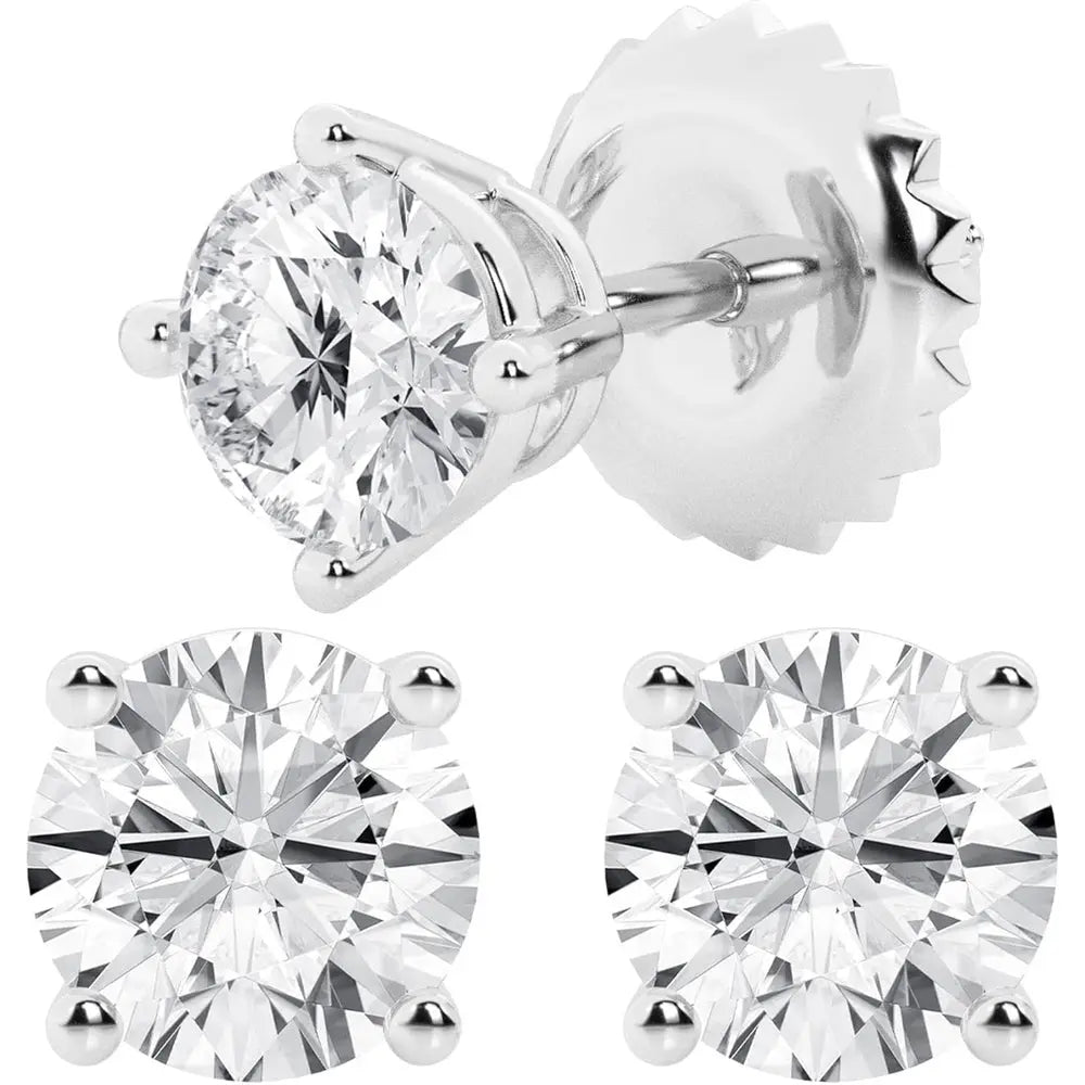 1–6.5 Carat Lab Grown Diamond Earrings in 14K White Gold - Future Jewelry