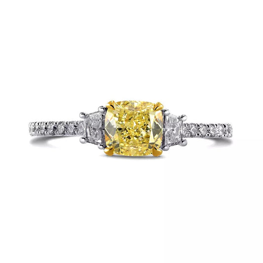 1.70 Carat Fancy Vivid Yellow Lab - Grown Diamond in 14K White Gold - Future Jewelry