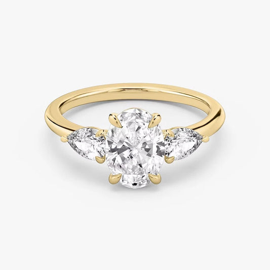 1.70 Carat Oval Lab Grown Diamond Ring IGI 18K Yellow Gold - Future Jewelry